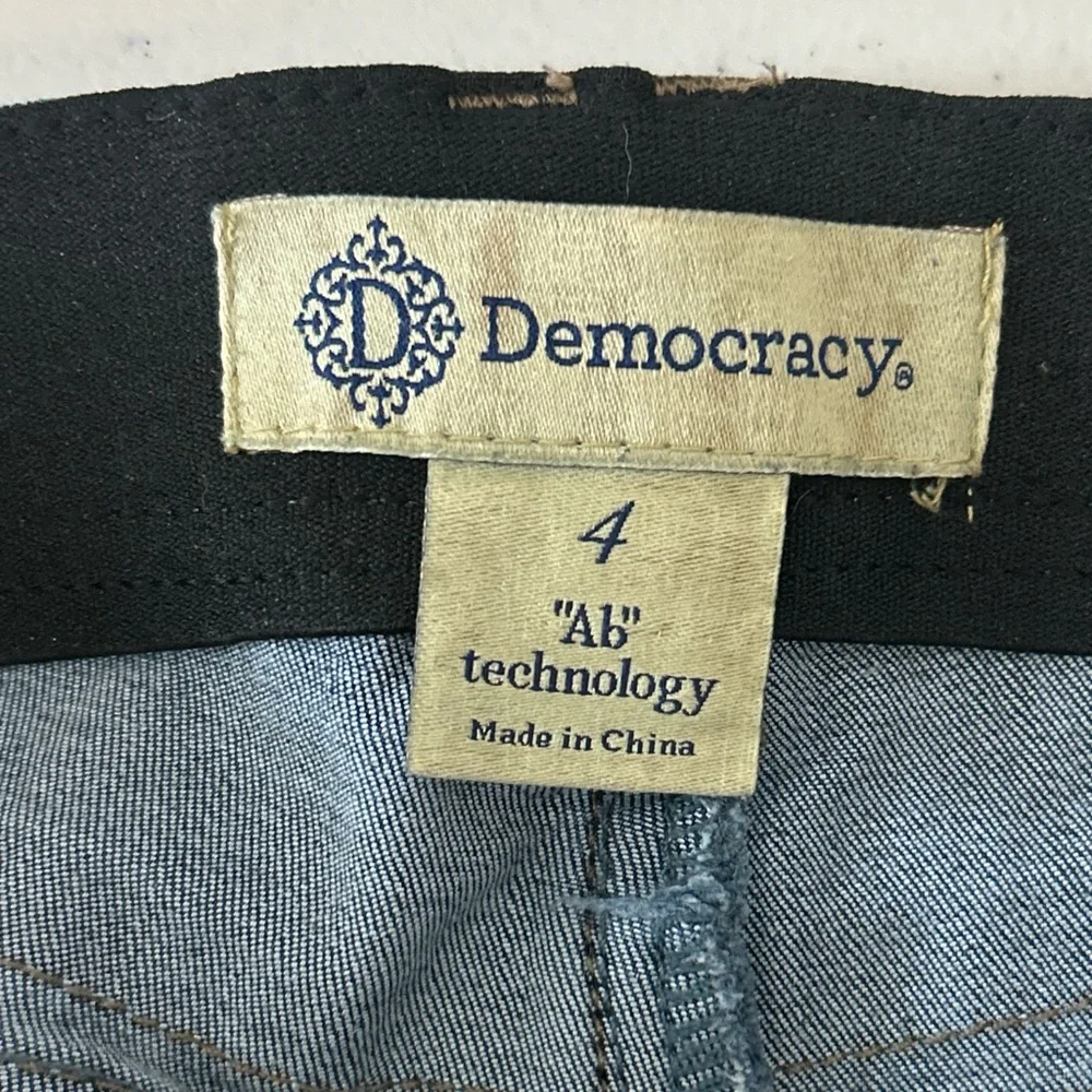 Democracy Dark Blue Distressed Ankle Jeans - Picture 2 of 6